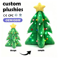 Arbre de Noël en peluche super doux personnalisé, rembourré en coton PP, écologique, taille personnalisable OEM, universel pour fêtes et événements