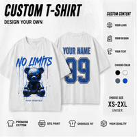 T-Shirt Homme Surdimensionné Lourd en Coton Vierge de Haute Qualité 220 g/m² avec Impression 3D Personnalisée, Grande Taille et Motif Logo