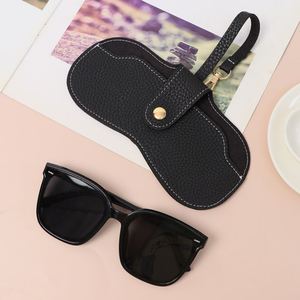 Snap Button Closure Eyeglasses Pouch Leather Sunglasses <b>Case</b> Packaging Storage Ideal Gift <b>for</b> <b>Glasses</b> Wearers & Fashion Lovers - Product Image 1