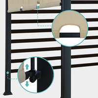 Pergola de jardin, arches, tonnelles, pergolas à cadre métallique avec couvercle supérieur amovible, Pergola de Patio 12x12 'gazébo d'extérieur
