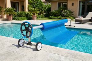 <span class=keywords><strong>Enrouleur</strong></span> de bâche de <span class=keywords><strong>piscine</strong></span> enterrée de luxe avec roues, connecteur en T pour un emballage facile, système d'enroulement et de rangement de bâche - Product Image 2