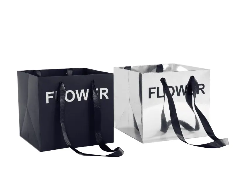 حقيبة يد زهور إنجليزية حقيبة باقة حقيبة مربعة بترتيب الزهور صندوق هدايا حقيبة فن الأزهار