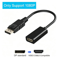   Câble adaptateur DP 4K mâle vers femelle pour sortie vidéo et synchronisation audio-vidéo, compatible ordinateur portable, PC, TV, moniteur, projecteur