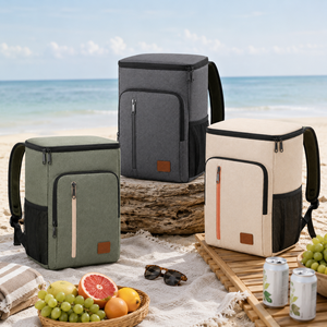 Zaino Termico Premium alla Moda, Borsa da Picnic Grande Capacità, Impermeabile, Facile da Pulire, con Fodera Termica e <span class=keywords><strong>Tasca</strong></span> Frontale per Campeggio ed Escursionismo - Product Image 1