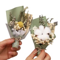 Mini bouquet exquis de gypsophile, fleurs séchées faites à la main, cadeau éternel, décoration artisanale DIY, mariage, Saint-Valentin, 10cm*7cm, 4