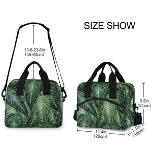 Bolsas de Almuerzo Portátiles con Asa de Transporte y Estampado de Hojas Verdes de Alta Calidad, Bolsa Térmica Impermeable con Impresión Personalizada - Product Image 3