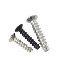 Vis autotaraudeuses en acier inoxydable 304 à filetage croisé micro M2 M2.3 M2.6 M3 M3.5 M4, queue de coupe, 3 mm, métrique, noir