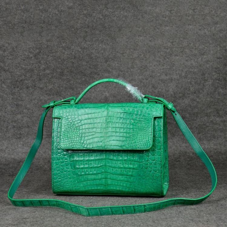 Bags Custom Made Exotic Skin Ladies Handbag Brand Name Women Crocodile  Pattern Bag Hand Made Green Purse Fashion Bag Cover Pc