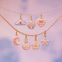 Cremefarbener Anhänger im Wolken-, Muschel-, Herz-, Stern- und Kirschblüten-Design für DIY-Armbänder und Halsketten
