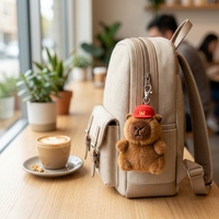 Porte-clés Peluche Capybara Super Doux Kawaii, Adorable Pendentif de Sac en Peluche pour Cadeau d'Anniversaire Enfant