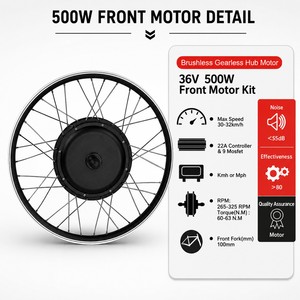 <span class=keywords><strong>Kit</strong></span> de conversion de <span class=keywords><strong>vélo</strong></span> électrique 500W 36V avec moteur de moyeu de roue avant, contrôleur <span class=keywords><strong>d</strong></span>'affichage 900S, capteur PAS et accélérateur à pouce - Product Image 2