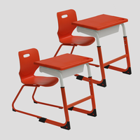 Table en plastique bon marché pour collège, meubles de salle de classe, bureau et chaise d'étudiant à hauteur réglable pour étudiant