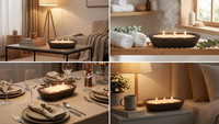 Offre Spéciale – Porte-bougie en bois fait main, style rustique, décoration de Noël pour centre de table, vente en gros