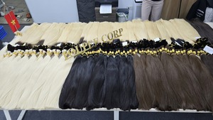 Extensions de cheveux naturels vierges vietnamiens de qualité supérieure Dream Hair, super double drawn, trame double machine, couleur blond décoloré, effet naturel - Product Image 4