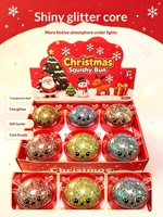 Jouet anti-stress à presser en forme de renne de Noël, avec perles scintillantes, mignon, à remontée lente, pour enfants