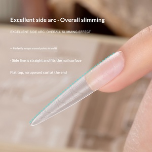 Miss Honey Versión Mejorada, <span class=keywords><strong>Uñas</strong></span> Postizas Transparentes de Estilo Francés, Ovaladas, Delgadas y Rectas, Sin Necesidad de Tallar ni Pulir, Ligeras - Product Image 4