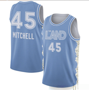 キッズ #45ミッチェル2025シティエディションバスケットボールユニフォーム刺繍、ドロップシッピング - Product Image 4