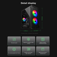 Casing PC Micro ATX ITX Ringan 2.3kg, Ruang GPU 250mm, Mini Tower ATX Kompak untuk PSU