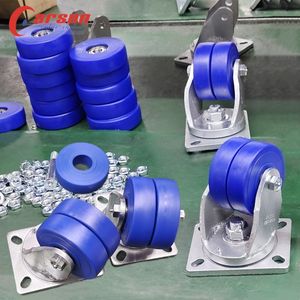 Super Heavy Duty 4 Zoll Blue MC <span class=keywords><strong>Nylon</strong></span> Doppelrad-Lenk rollen Industries tahl rollen für Möbel und Geräte - Product Image 3