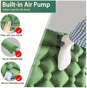 Colchón Inflable Plegable Moderno para Acampar al Aire Libre con Almohadas, Bomba de Aire Integrada Ultraligera, Uso Rápido y Fácil, Color Azul - Product Image 3