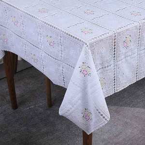 Boen commercio all'ingrosso <span class=keywords><strong>PVC</strong></span> stampa pizzo bianco <span class=keywords><strong>tovaglia</strong></span> in vinile copertura della tavola pizzo <span class=keywords><strong>PVC</strong></span> tovaglie - Product Image 1