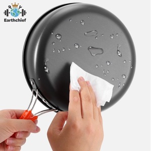 Juego de Ollas y Sartenes Portátiles de Aleación de Aluminio para Acampar al Aire Libre, con Bolsa de Almacenamiento para Estufa de Gas - Product Image 4