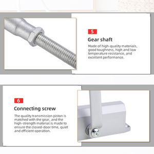 Ferme-porte en alliage d'aluminium durable et économique, 750 mm, <span class=keywords><strong>angle</strong></span> d'ouverture de 130 degrés, ressort EN2, couleur argent, pour portes de 20 à 40 kg - Product Image 6