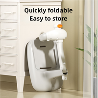 Support de douche pliable en plastique écologique, réglable en hauteur, multifonctionnel, facile à nettoyer, tour de bain pour bébé avec base antidérapante