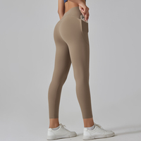 Vêtements de sport pour femmes, course à pied, taille haute élastique, légers, grandes tailles, respirants, écologiques, en spandex/nylon, motif uni