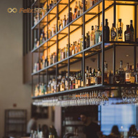 Étagère à bouteilles de vin suspendue au plafond en acier inoxydable Foshan Felixss, décoration de bar, mobilier de restaurant
