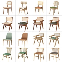 Juego de Sillas y Mesa de Comedor de Madera y Cuero Modernos Más Vendidos para Cafetería, Banquete, Restaurante