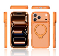 Étui de téléphone avec support rotatif à 360° pour iPhone 18 Pro Max, coque magnétique mate pour iPhone 17 16 15 14 13 12 11 et Samsung