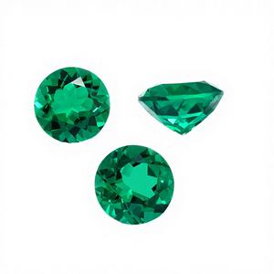 Esmeralda Colombiana de 5mm-10mm, Corte Brillante Redondo, Esmeralda Sintética Cultivada en Laboratorio, Certificada por Terceros - Product Image 2