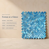 Feuille de mosaïque en coquille de nacre bleue pour les projets de revêtement mural de salle de bain d'hôtel et de crédence de cuisine
