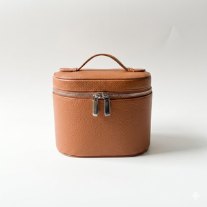 Pink Litchi Pattern PU Leather Makeup Bag Cylindrical Travel Toiletry Case <b>Large</b> Capacity Vanity Organizer Cosmetic <b>Box</b> Handle - Product Image 4