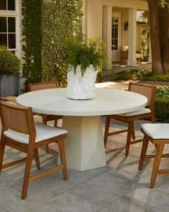 Table d'extérieur ronde en béton de style Wabi Sabi, minimaliste et moderne, résistante aux taches, pour jardin et balcon, mobilier B2B - Product Image 3