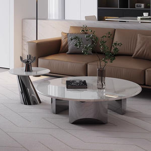 Tavolino da Salotto in Stile Minimalista, Tavolo Centrale in Marmo Naturale - Product Image 6