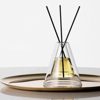 Diffuseur de parfum d'ambiance personnalisé en verre hexagonal grand format, bouteille unique Essenza, blanc givré, pour bâtonnets diffuseurs d'arômes