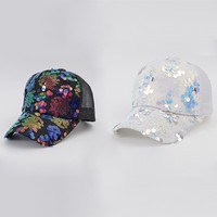 Casquette de baseball rétro européenne et américaine en PVC tissé avec sequins colorés, style Gyaru, brodée, pour fête et scène, chapeau de mode en gros