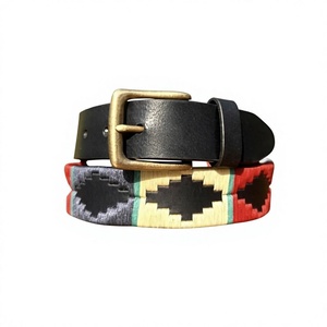 Cinturones de Cuero Genuino Hechos a Mano, Duraderos, con Impresión por Transferencia de Calor, Diseño Floral Personalizado, Cinturón Polo Colorido, Estilo Único para Hombre - Product Image 2