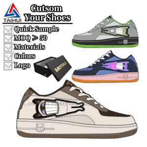 Vente en gros de chaussures de marche de créateur en cuir à tige basse pour femmes, chaussures de skateboard tendance multicolores, baskets Duk personnalisées grandes tailles pour hommes - Product Image 1