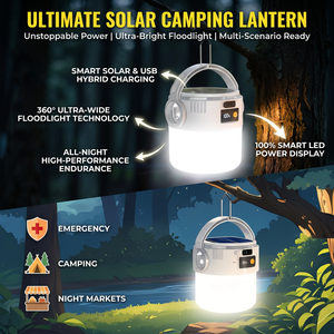 Nueva Linterna LED Solar de Alta Eficiencia para Camping - Resistente al Agua y de Larga Duración para Exteriores - Product Image 5