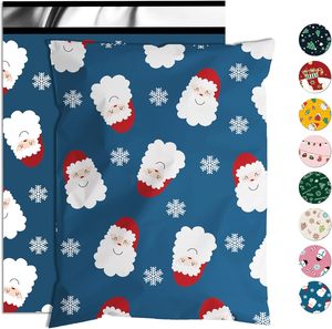 Bolsas de Envío Impermeables para Ropa, Bolsas de Correo Resistentes a Desgarros, Bolsas de Envío Fuertes con Autosellado - Santa Claus y Copos de Nieve - Product Image 1