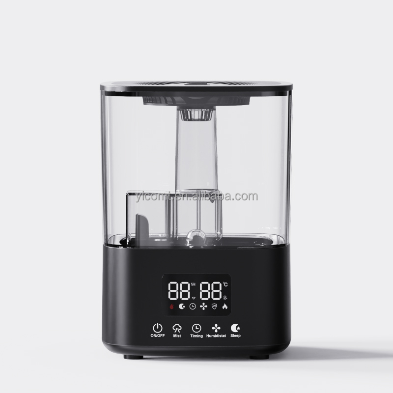 Global Sales 4l Luxury Small Smart Steam Humidifier Lcd Digital Display Home Sterilization Ultrasonic Humidifier
