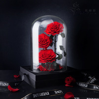 Roses éternelles personnalisées, cadeau pour la Saint-Valentin, la fête des mères, fleurs préservées éternelles, roses éternelles dans un dôme en verre