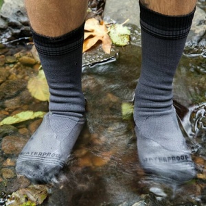 Chaussettes de randonnée et de cyclisme imperméables à 3 couches, respirantes, mi-mollet, résistantes à l'eau, pour hommes et femmes, pêche en plein air, ski, équitation - Product Image 2