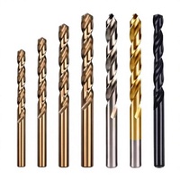 Forets hélicoïdaux en acier rapide au cobalt, revêtement nitridé, queue droite, pour perçage de métaux, outils de perçage manuel