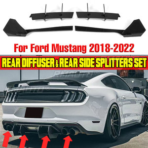 Car Rear Bumper Lip Diffuser Spoiler Rear Side <b>Splitters</b> Apron Flaps for Ford for Mustang 2018-2021 Chassis Spoiler Deflector - Product Image 1