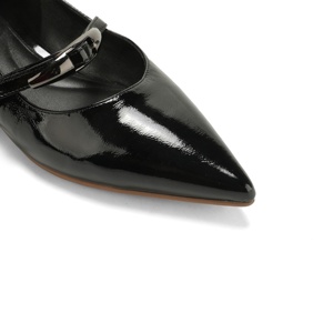 <span class=keywords><strong>Chaussures</strong></span> plates Mary Jane pour femmes, <span class=keywords><strong>chaussures</strong></span> en cuir verni à bout pointu, <span class=keywords><strong>chaussures</strong></span> à talon bas, <span class=keywords><strong>chaussures</strong></span> à talon bas élégantes à boucle métallique de style français - Product Image 5