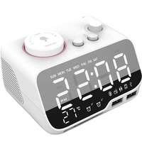 BT Lautsprecher Wecker Hotels kreative Digital-Musik Schreibtisch-Uhr-Display Radio mit Dual-USB-Unterstützung U-Disk-Tf-Karte FM Schlafzimmer